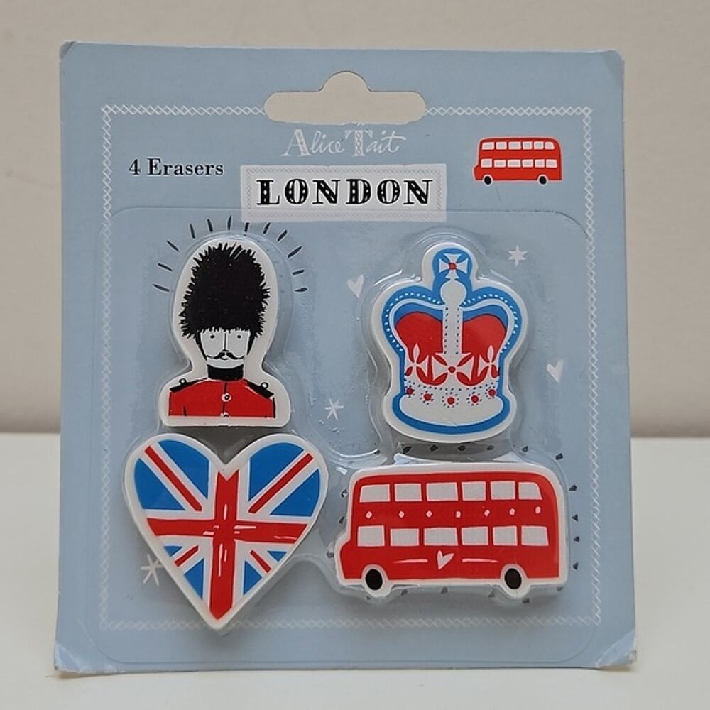Alice‎ Tait London UK Themed Erasers | Set of 4